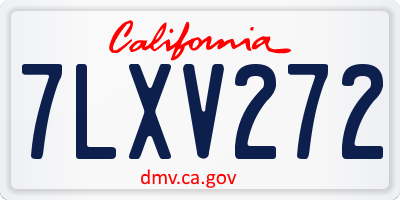 CA license plate 7LXV272