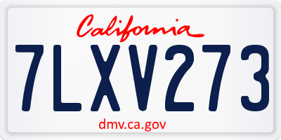 CA license plate 7LXV273