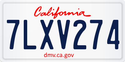 CA license plate 7LXV274