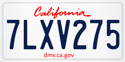 CA license plate 7LXV275