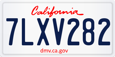 CA license plate 7LXV282