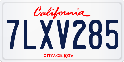 CA license plate 7LXV285