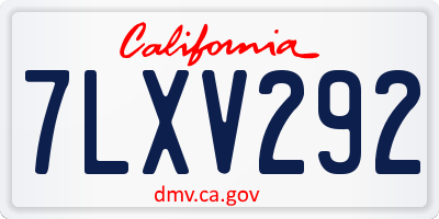 CA license plate 7LXV292