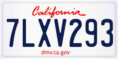 CA license plate 7LXV293