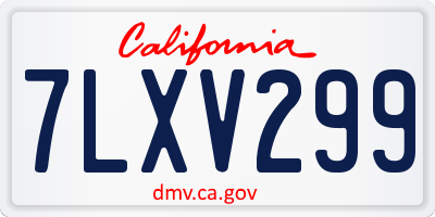 CA license plate 7LXV299
