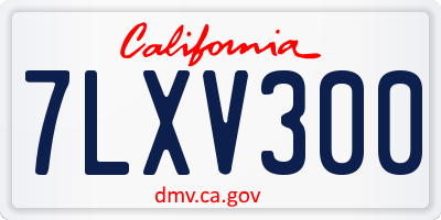 CA license plate 7LXV300