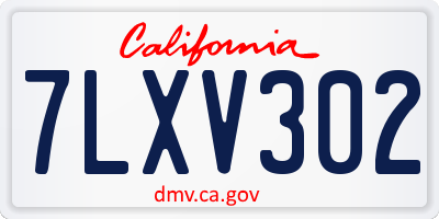 CA license plate 7LXV302