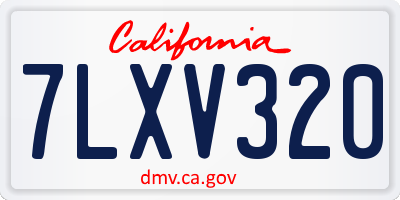 CA license plate 7LXV320