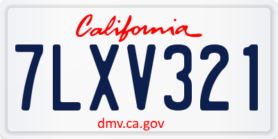 CA license plate 7LXV321