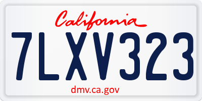 CA license plate 7LXV323
