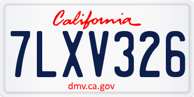 CA license plate 7LXV326