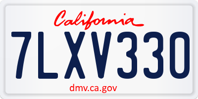 CA license plate 7LXV330