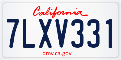 CA license plate 7LXV331