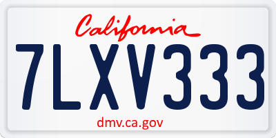 CA license plate 7LXV333