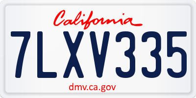 CA license plate 7LXV335