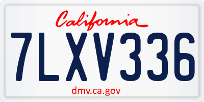 CA license plate 7LXV336