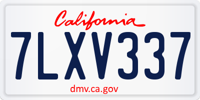 CA license plate 7LXV337