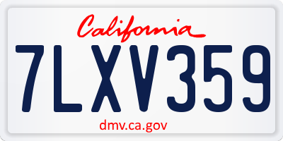 CA license plate 7LXV359