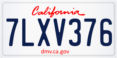 CA license plate 7LXV376