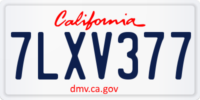 CA license plate 7LXV377