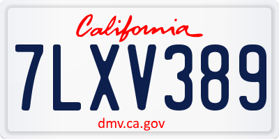 CA license plate 7LXV389