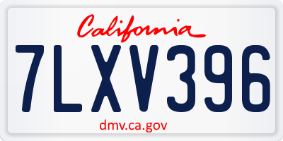CA license plate 7LXV396