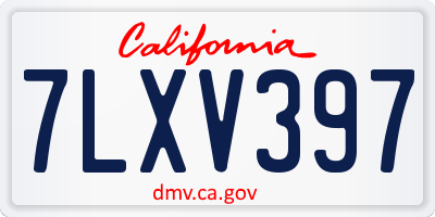 CA license plate 7LXV397