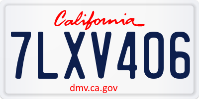 CA license plate 7LXV406