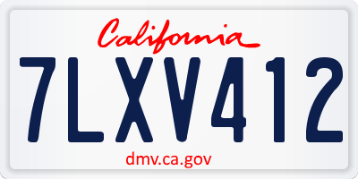 CA license plate 7LXV412