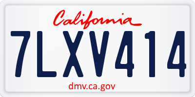 CA license plate 7LXV414