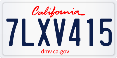 CA license plate 7LXV415