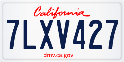 CA license plate 7LXV427