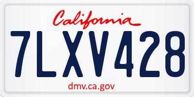 CA license plate 7LXV428