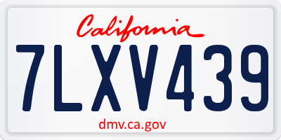 CA license plate 7LXV439