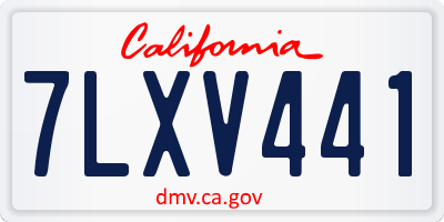 CA license plate 7LXV441