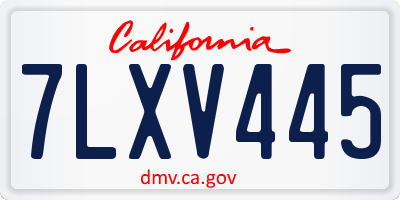 CA license plate 7LXV445