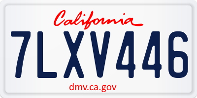 CA license plate 7LXV446