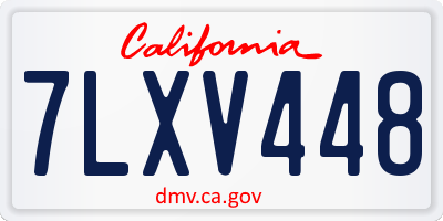 CA license plate 7LXV448