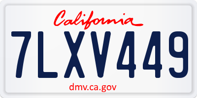 CA license plate 7LXV449