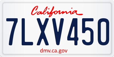 CA license plate 7LXV450