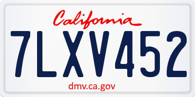 CA license plate 7LXV452