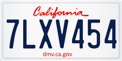 CA license plate 7LXV454