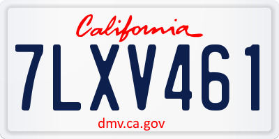 CA license plate 7LXV461
