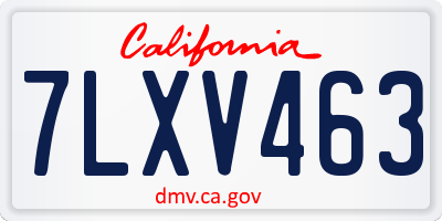 CA license plate 7LXV463