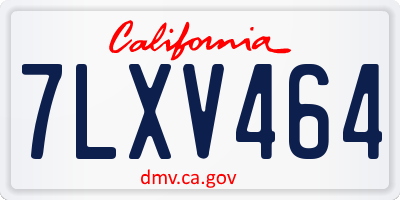 CA license plate 7LXV464