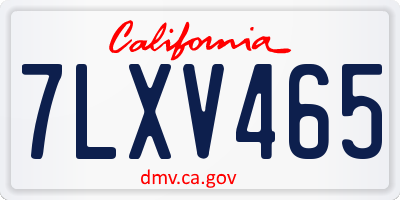 CA license plate 7LXV465