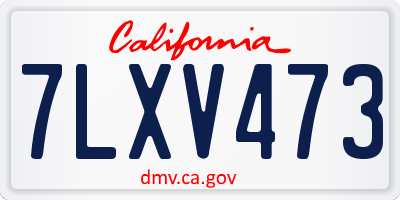 CA license plate 7LXV473