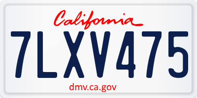 CA license plate 7LXV475