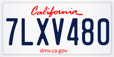 CA license plate 7LXV480