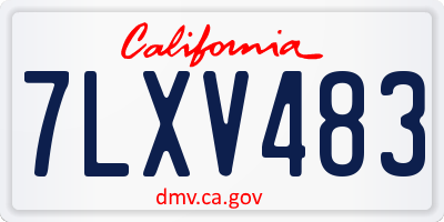 CA license plate 7LXV483